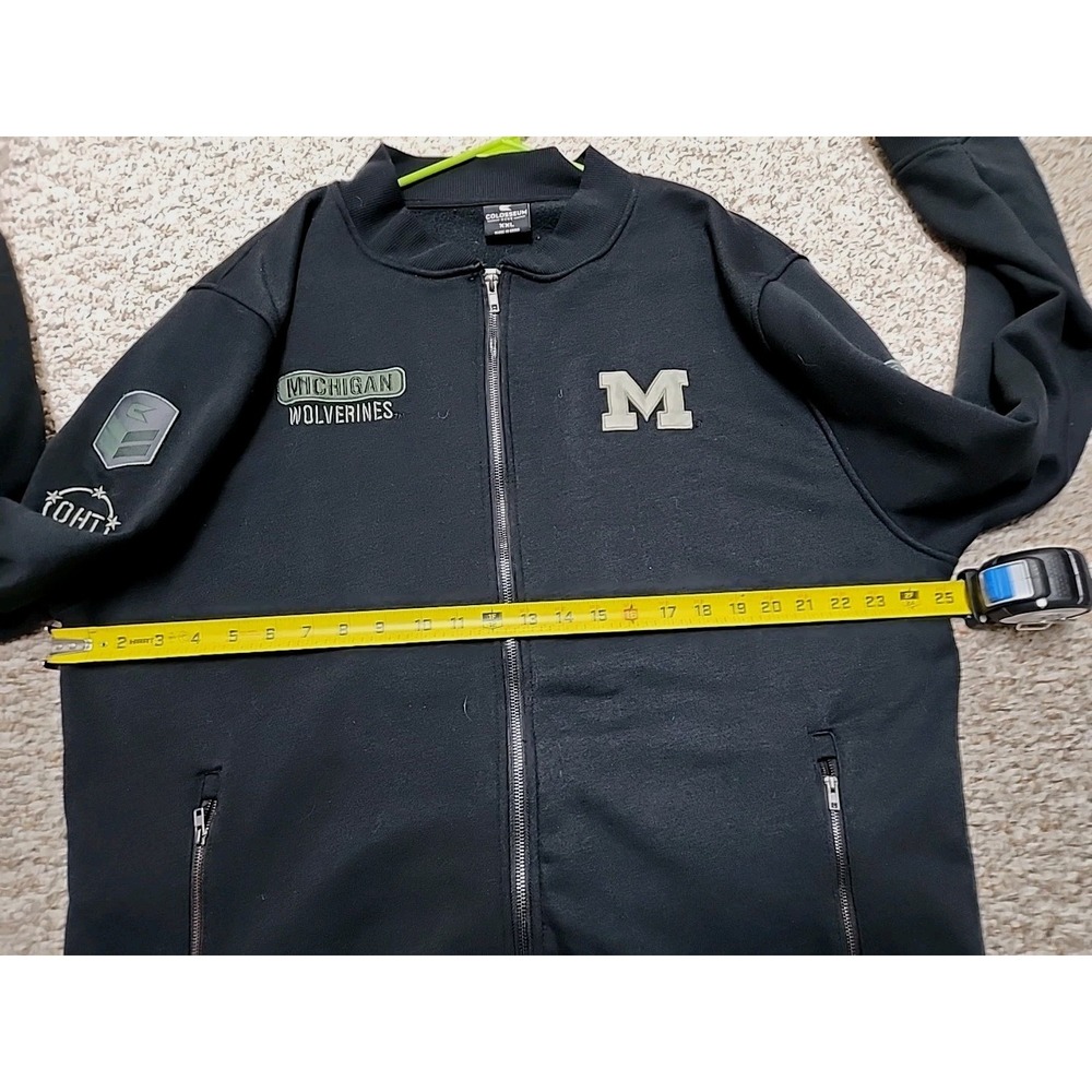 Colosseum Michigan Wolverines Military OHT  Zip Bomber Sweatshirt XXL Black - Picture 6 of 15